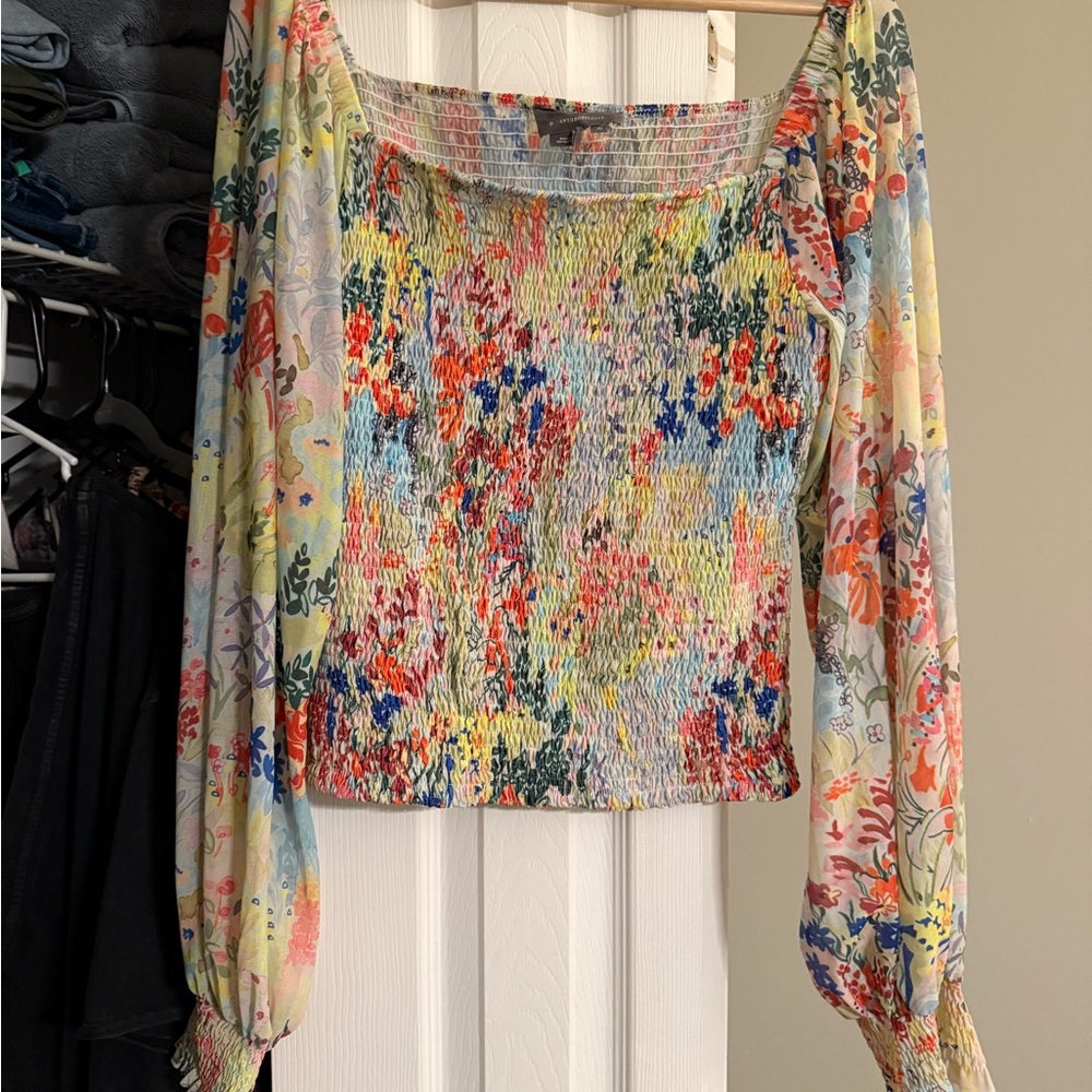 Anthropologie Floral Long Sleeve Top 🌸